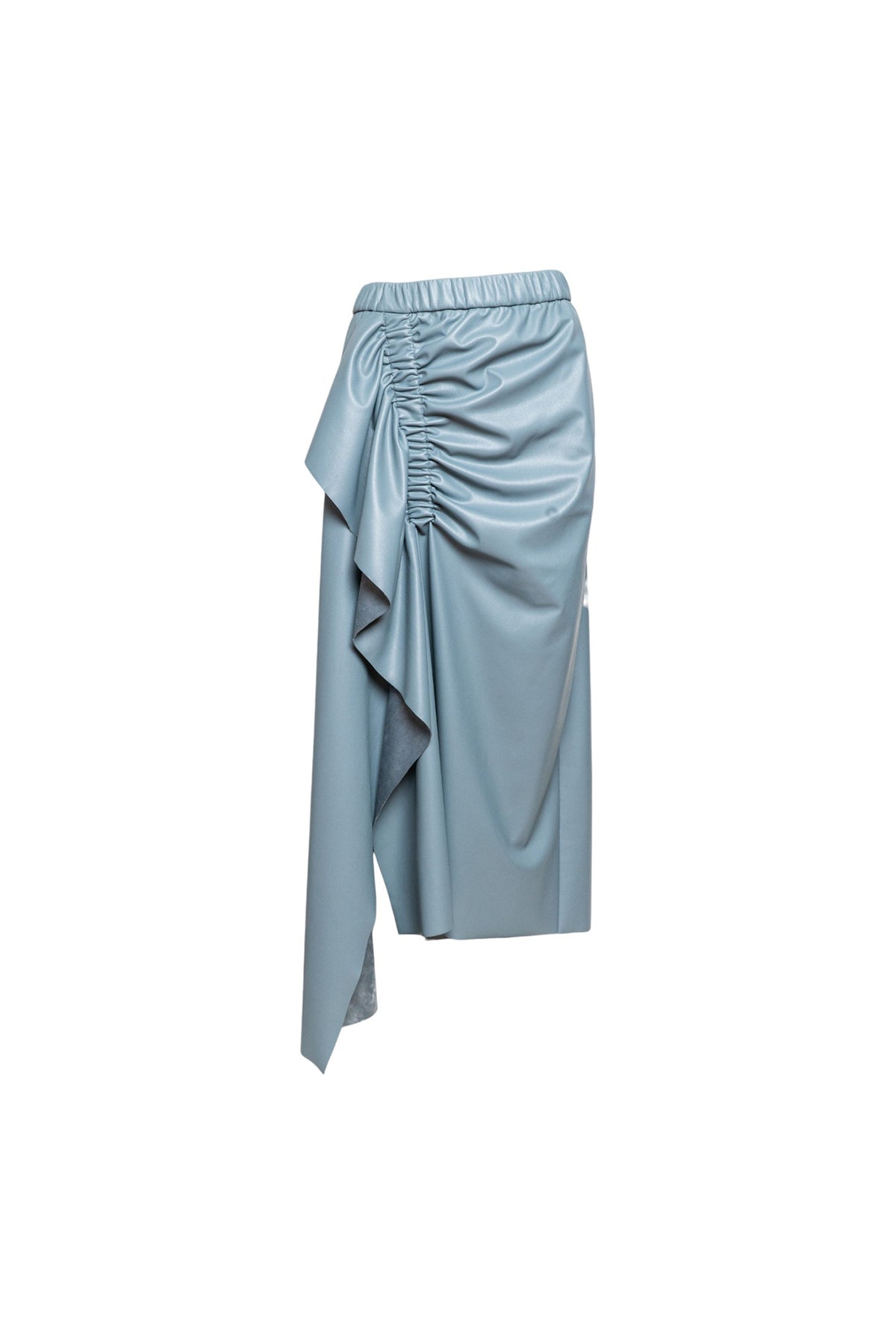 Celeste Sky Gathered Midi Skirt Artista Budapest