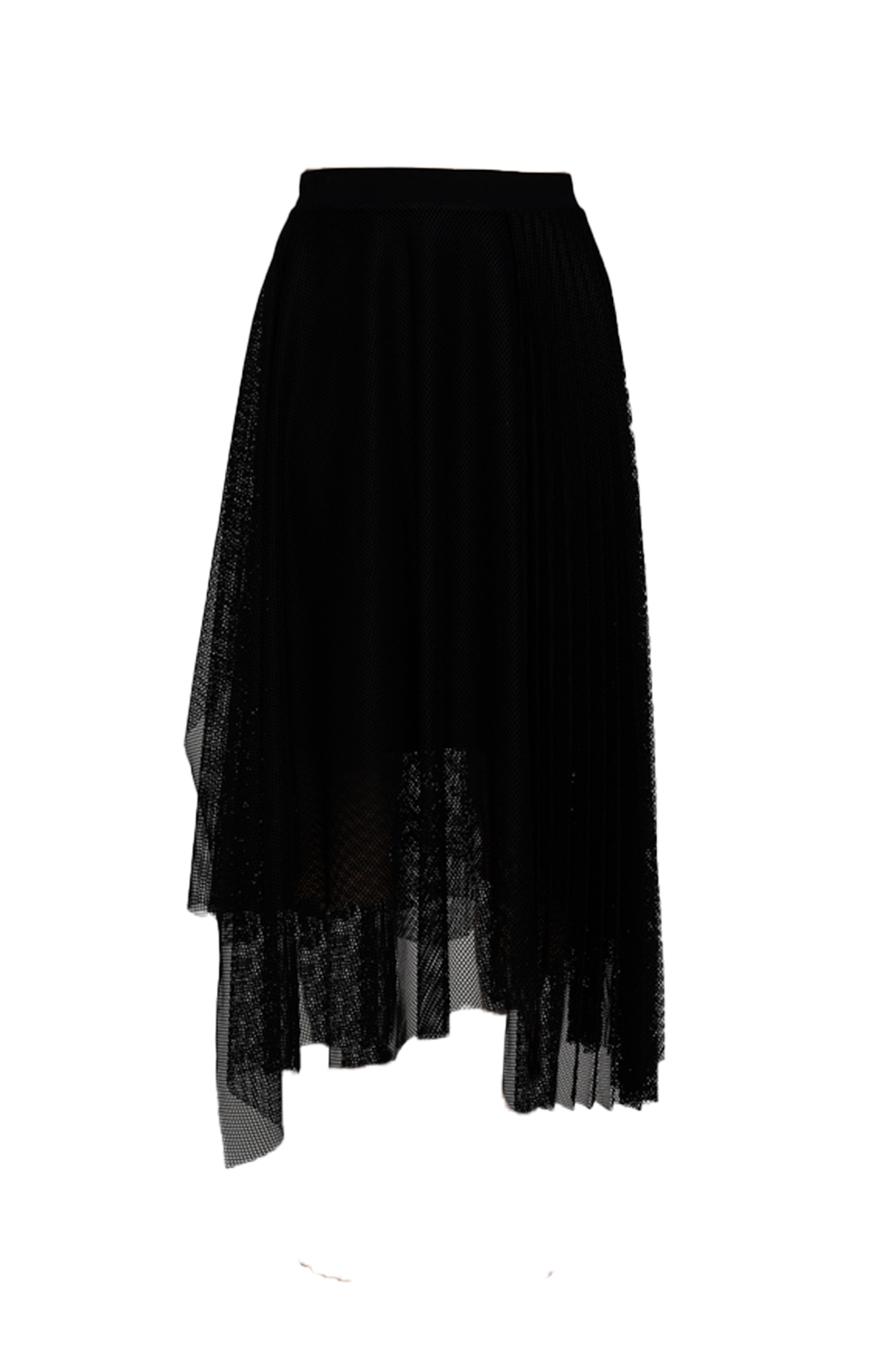 DAWN BLACK mesh pleated skirt