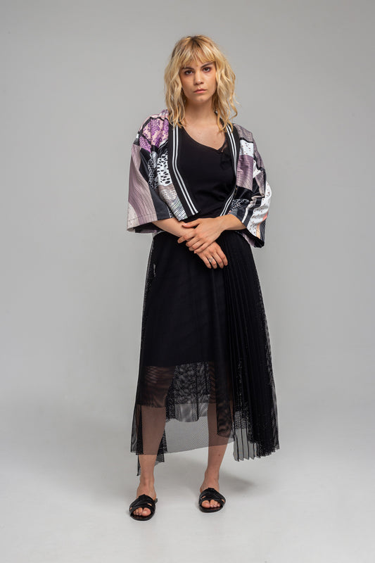 mesh pleated maxi skirt artista budapest