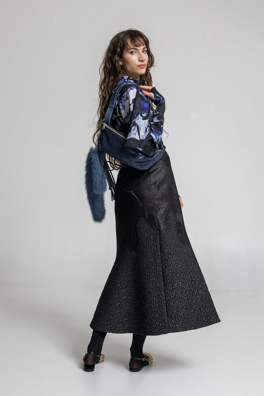 Dark Crystal Printed Drape Top
