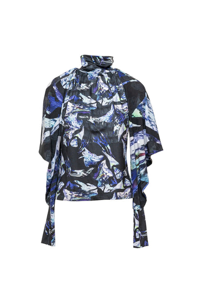 Dark Crystal Printed Draped Top Artista Budapest
