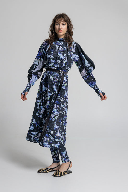 turtleneck midi dress from soft elastic jersey fabric