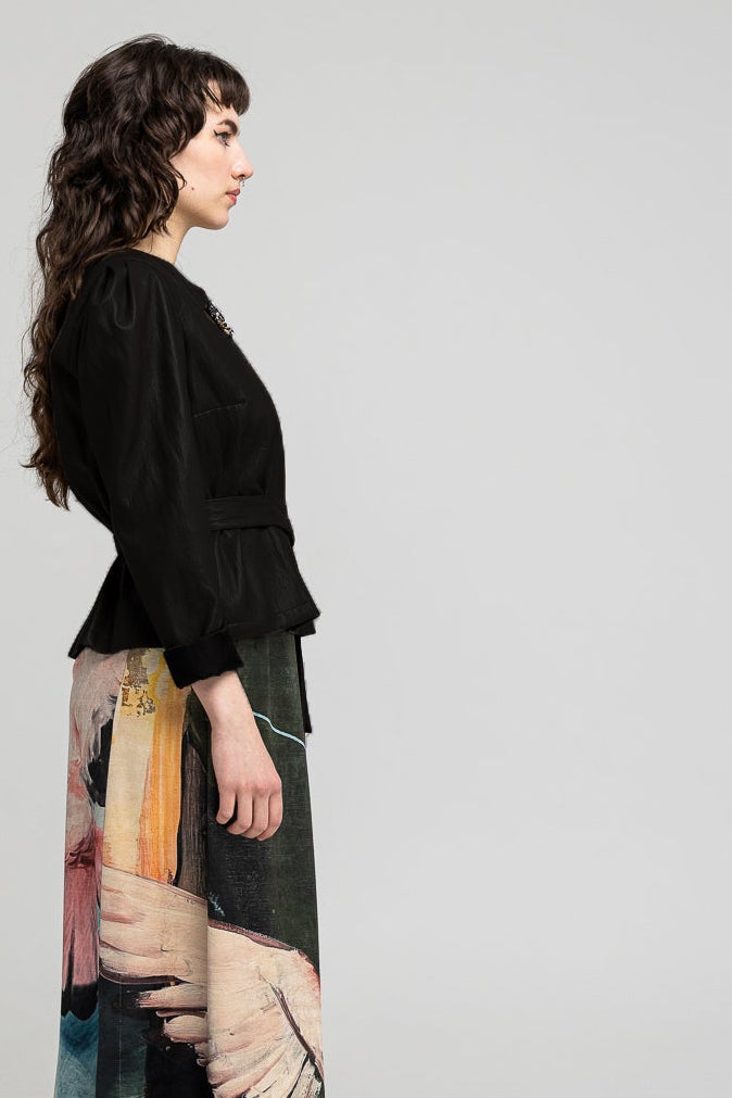 ELARA Black Eco-leather jacket
