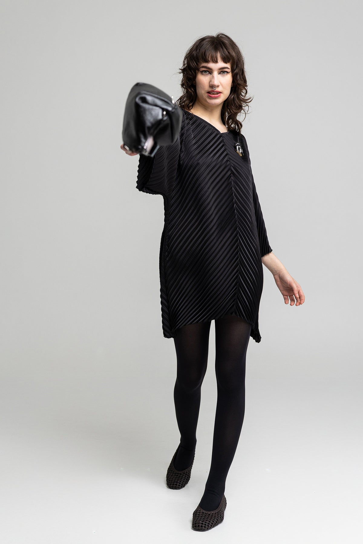 slip on fully pleated mini dress artista budapest