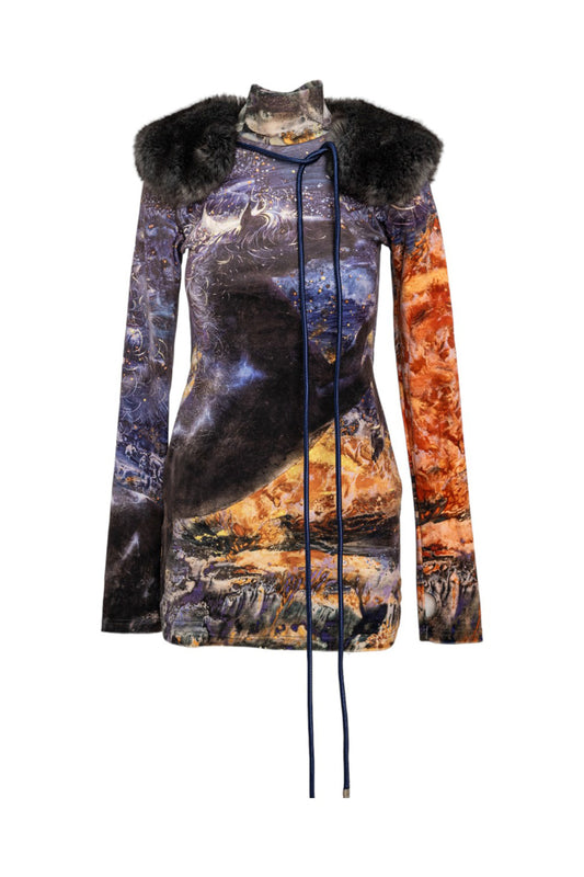 mini dress made of soft stretchable velvet