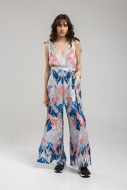 printed feminine jumpsuit with front pockets artista budapest