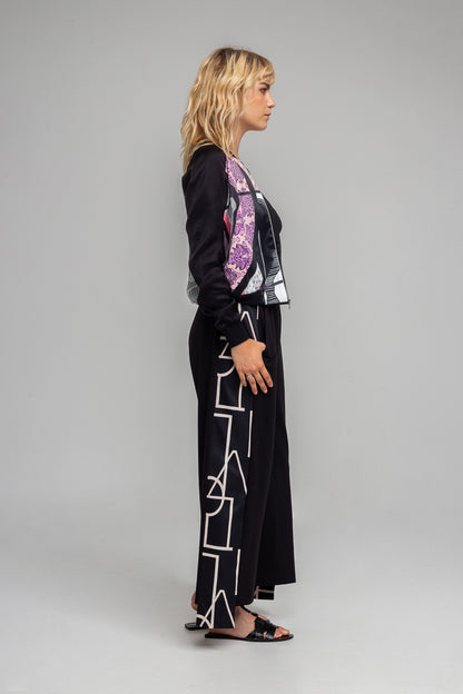 unique printed bomber jacket with black long sleeves artista budapest