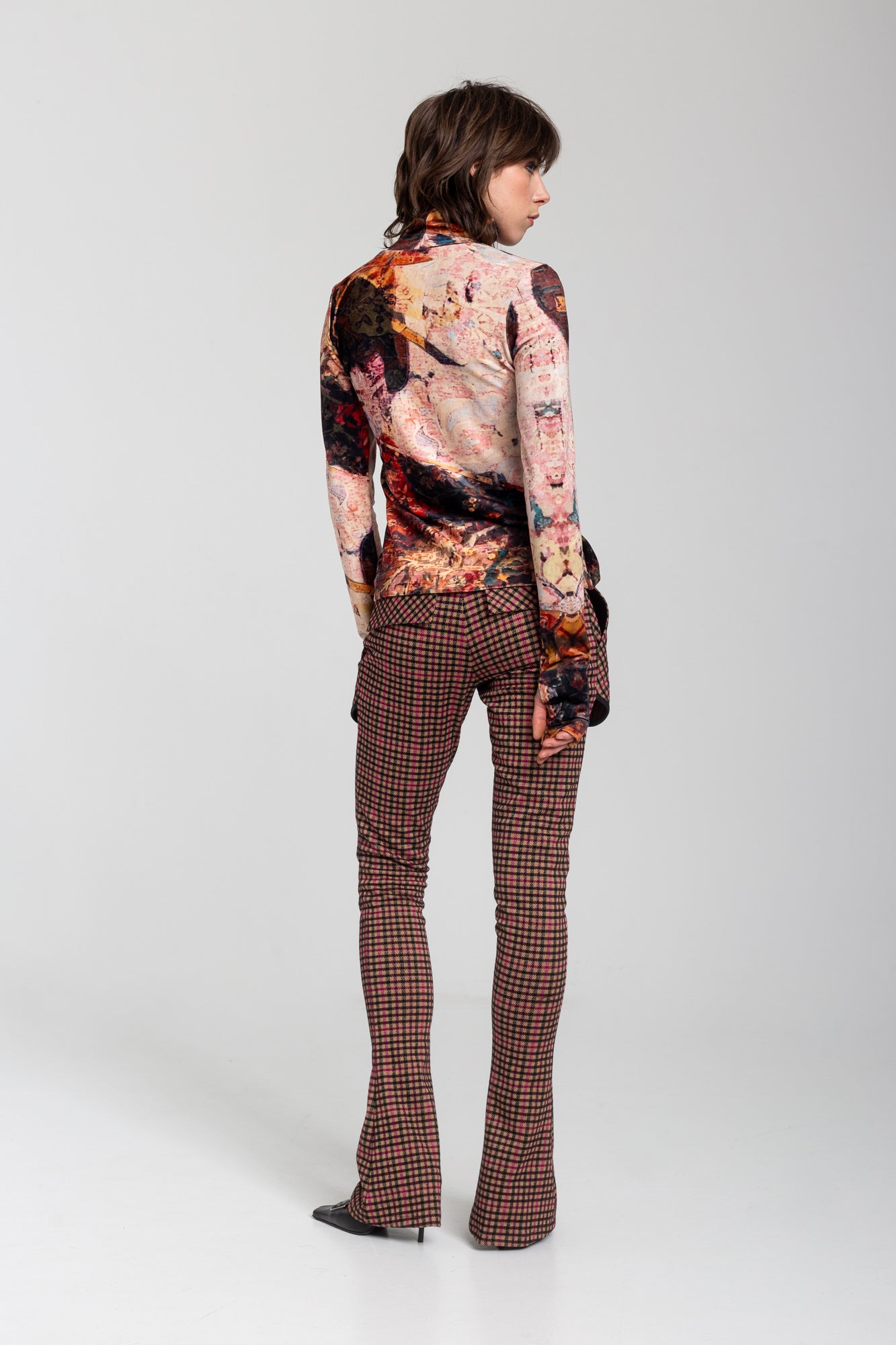 soft elastic velvet turtleneck