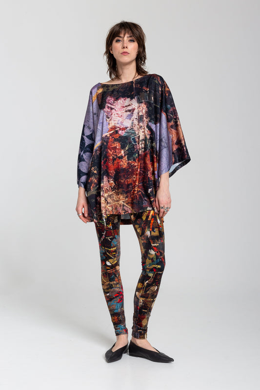 mini dress with batwing 3/4 sleeves