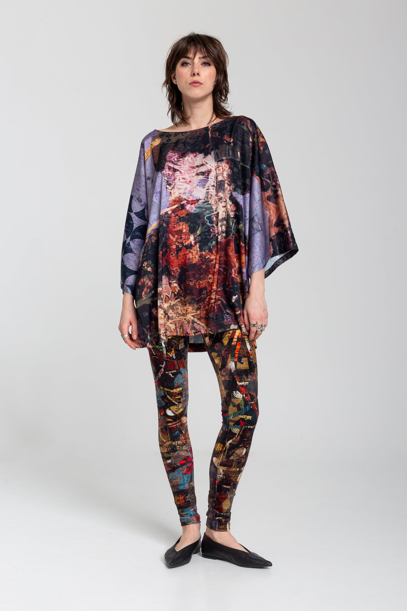 mini dress with batwing 3/4 sleeves
