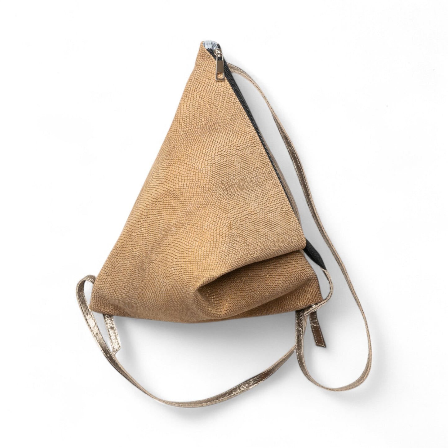 DELTA Mini Gold Lizard Leather Backpack