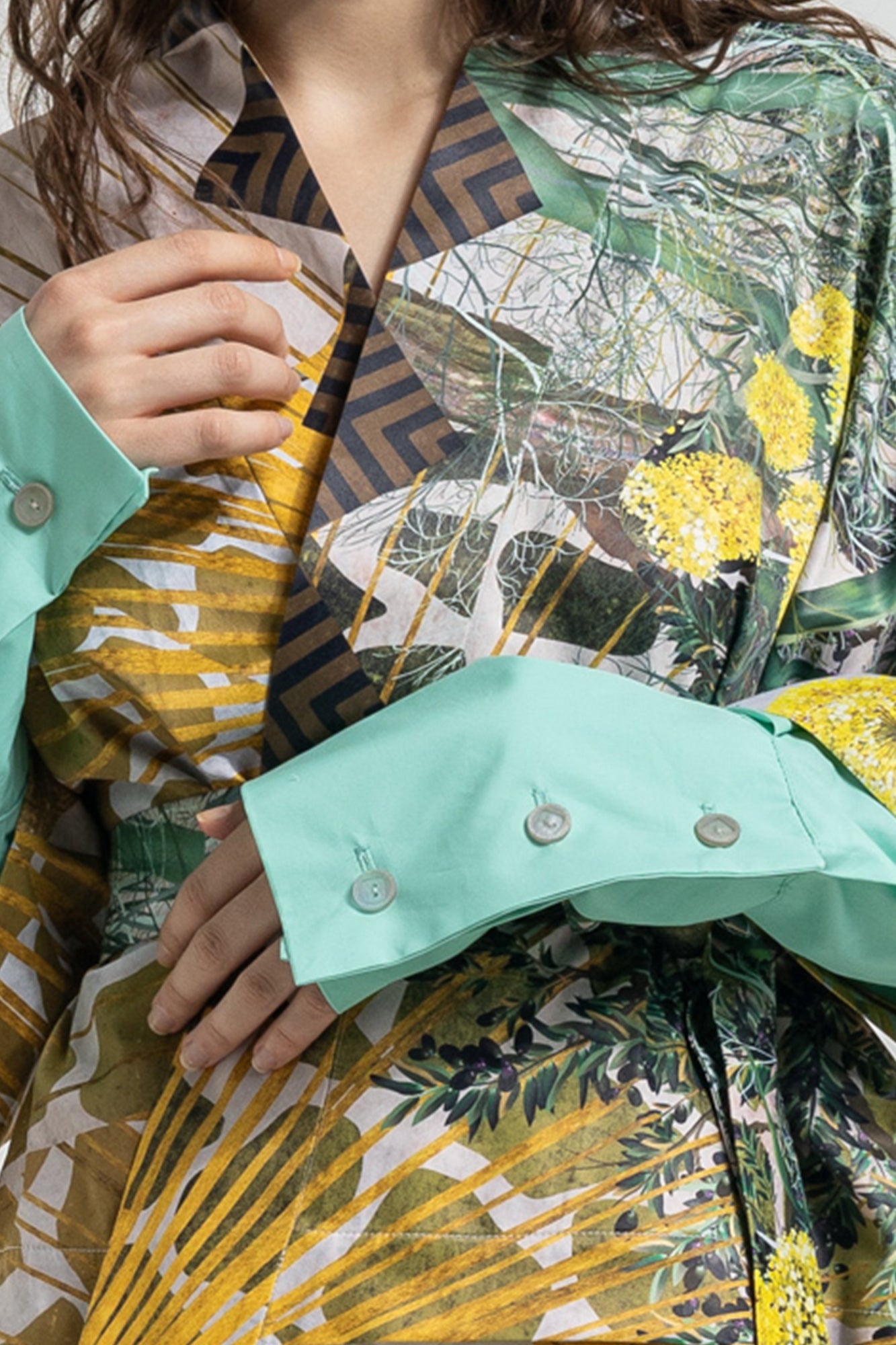unique printed kimono close up
