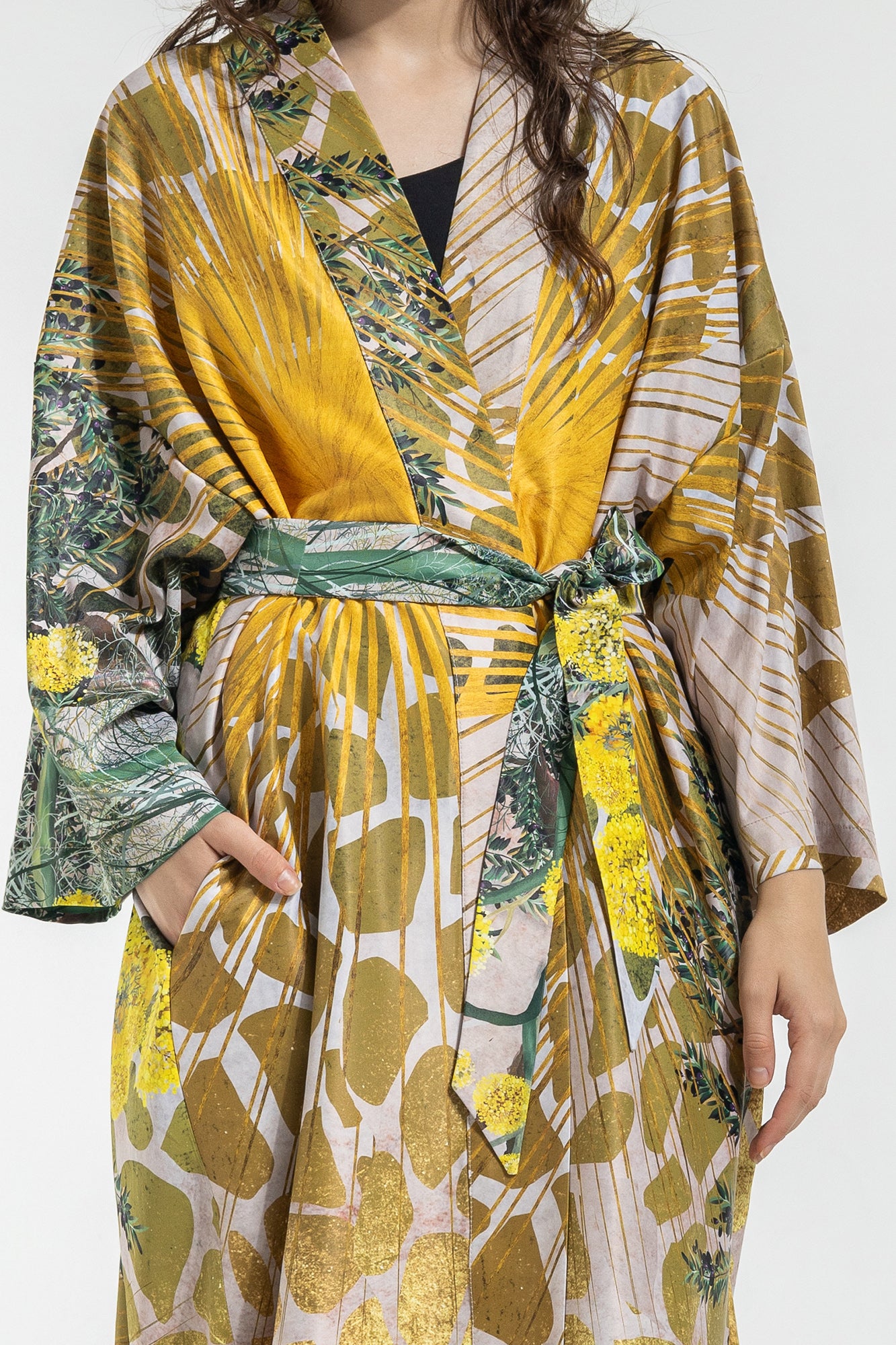 Gold Fennel Maxi Kimono