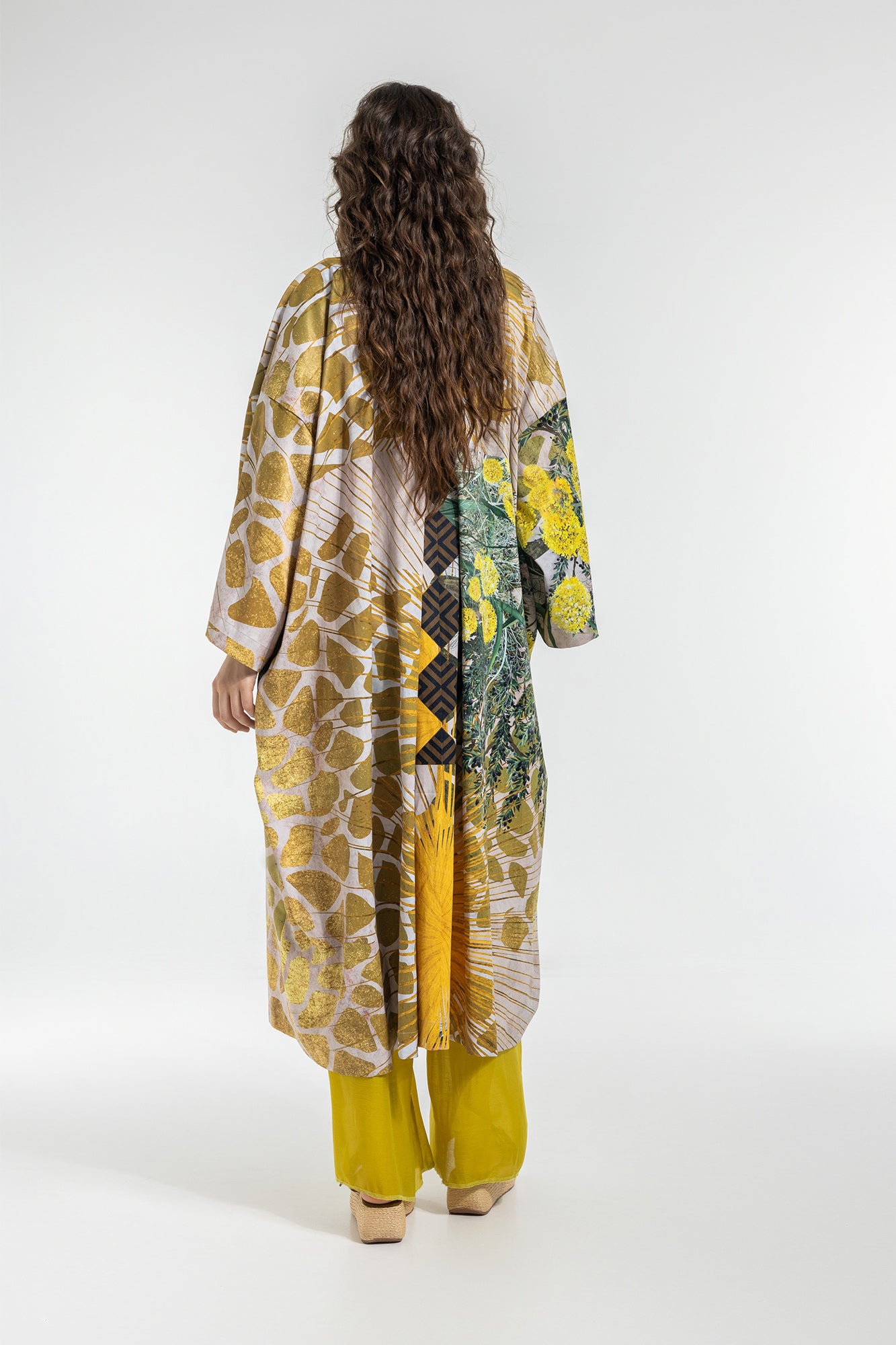Gold Fennel Maxi Kimono