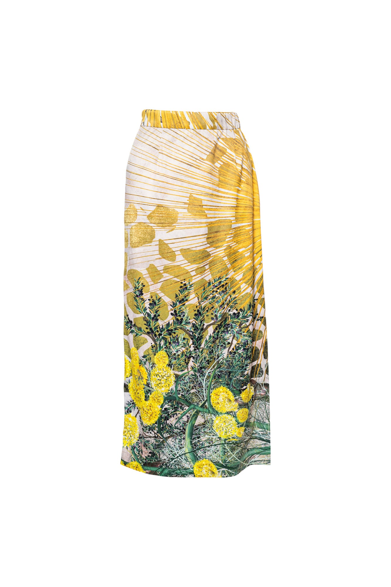 Gold Fennel Midi Pencil Skirt Artista Budapest
