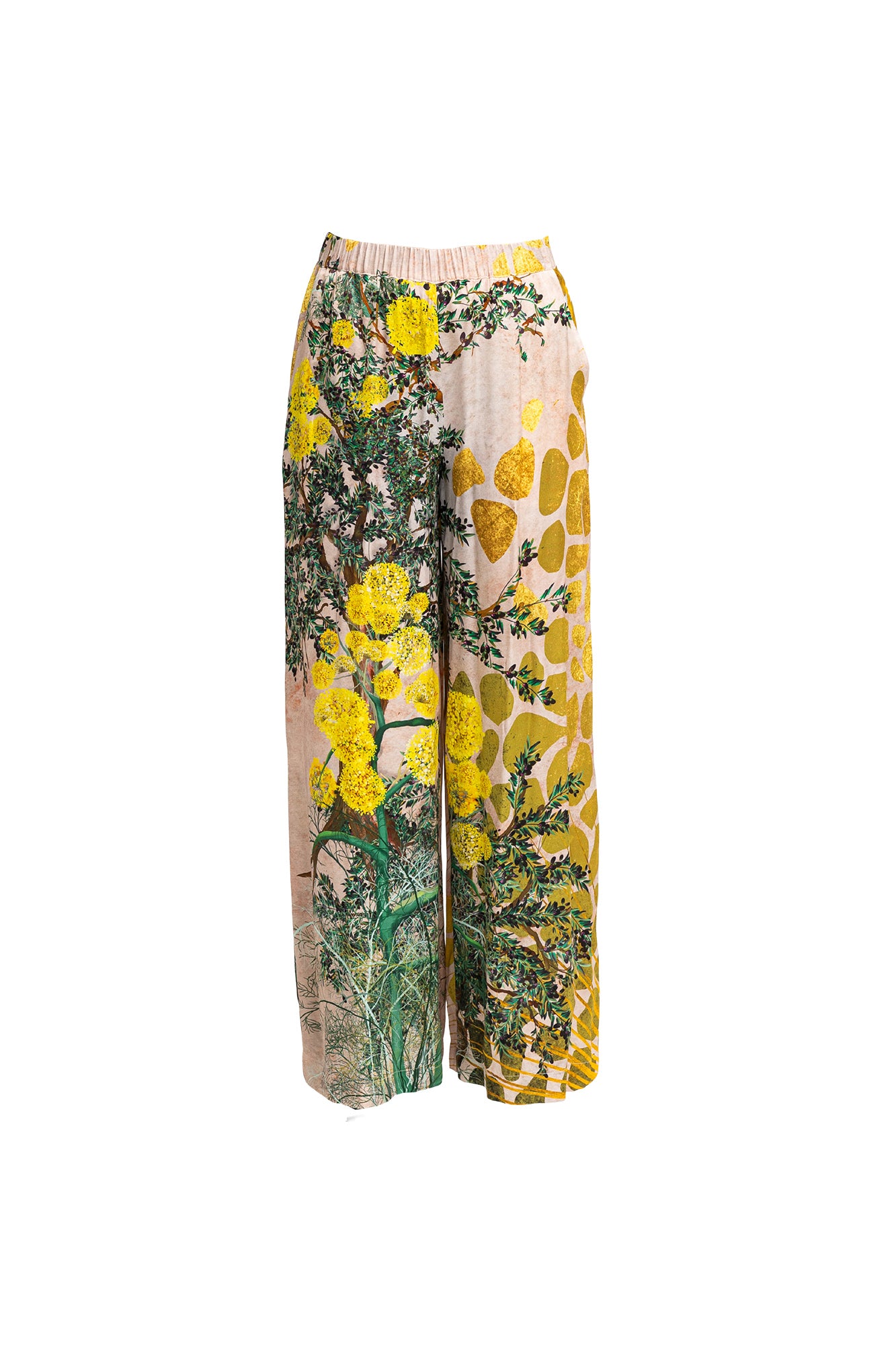gold fennel wide leg pants Artista Budapest