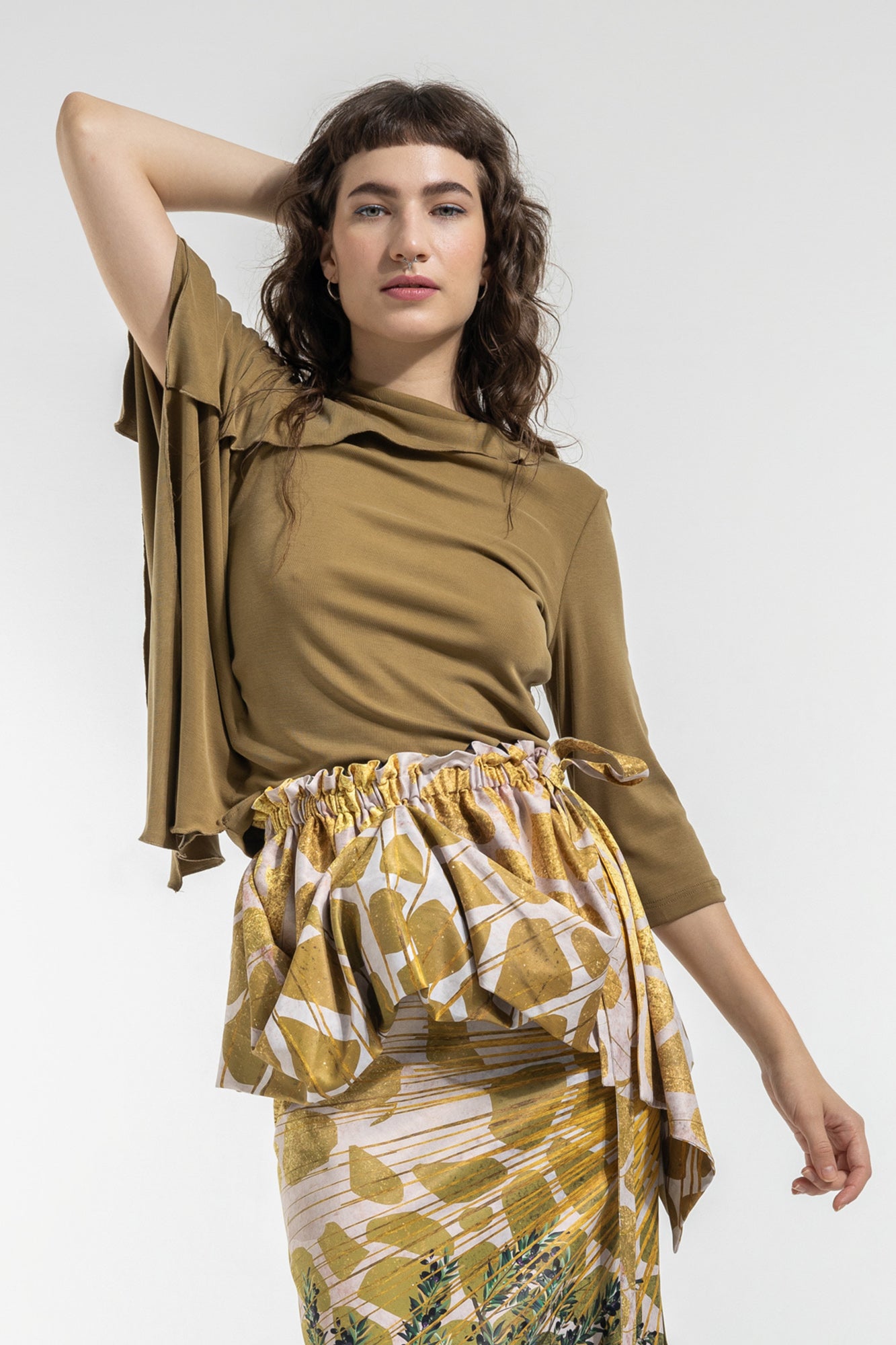 asymmetric top made of sustainable viscose fabric