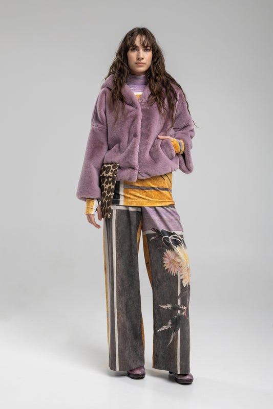 Corduroy pants with elastic waist