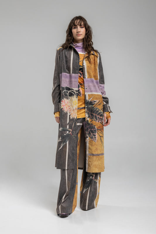 Corduroy Shirt Dress with button down closure