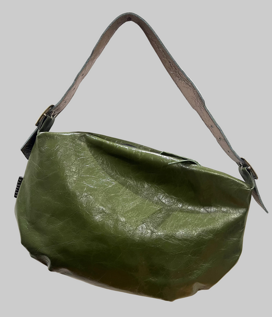 GREEN LEATHER little Bubble Bag