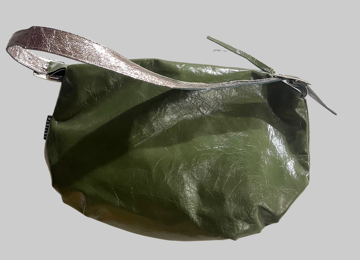 GREEN LEATHER little Bubble Bag