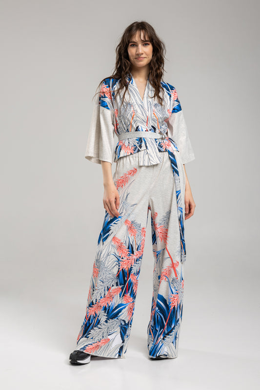 FREYA printed cropped kimono