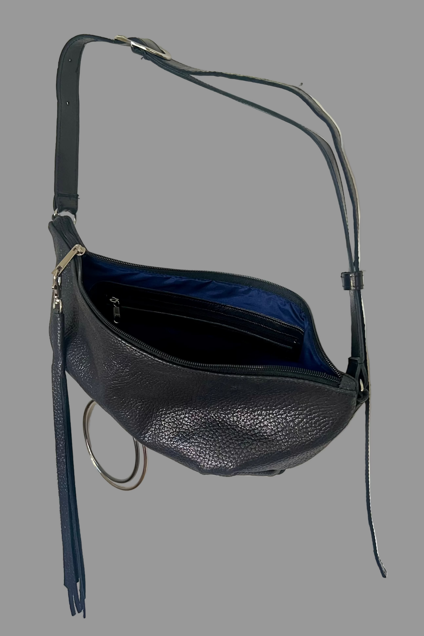 GRAPHITE  leather bum bag