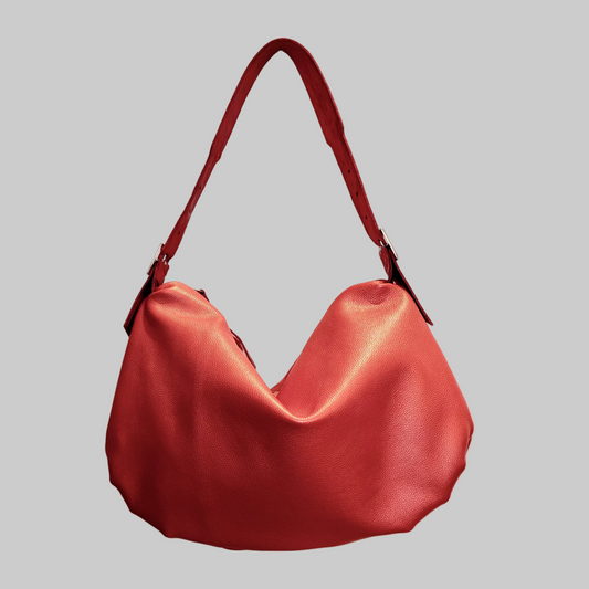 Very Red Leather Bubble Bag