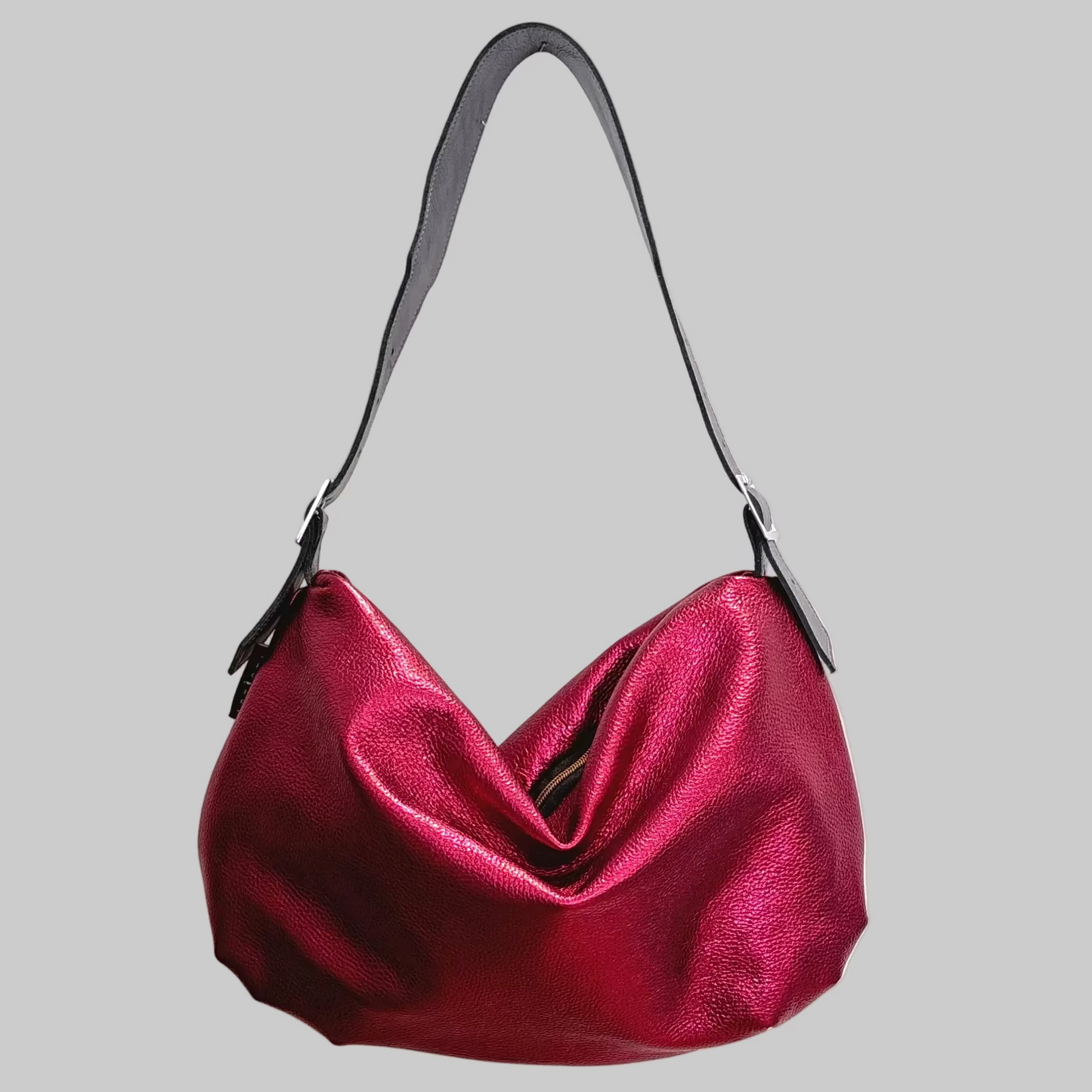 Cyclamen Leather Bubble Bag
