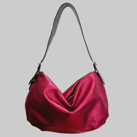 Cyclamen Leather Bubble Bag
