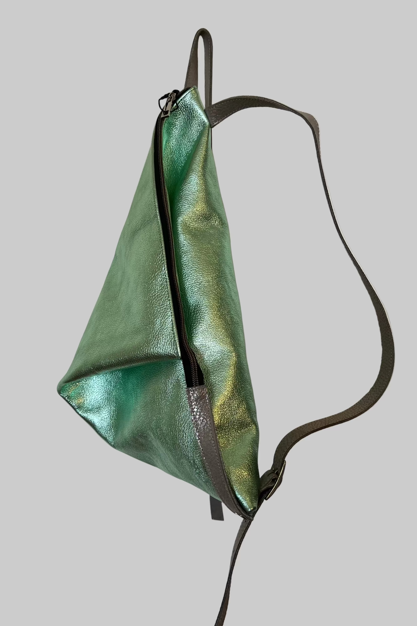 NEON MINT leather backpack