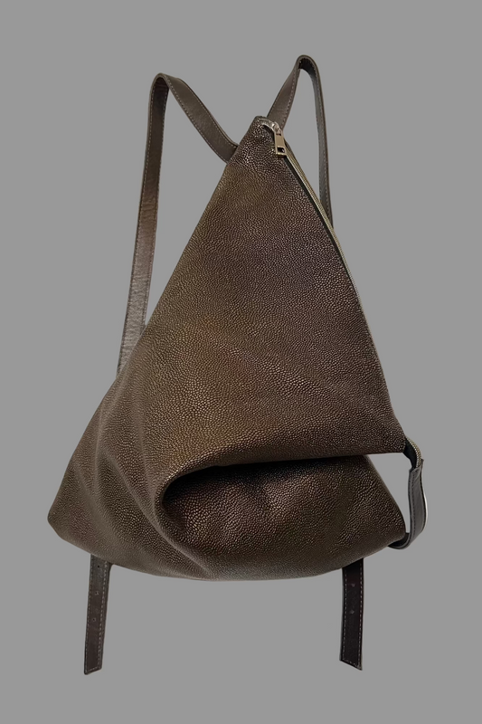 BROWN CARAMEL leather backpack