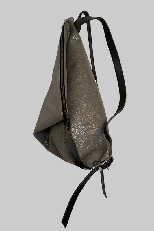 SOFT SILVER leather backpack