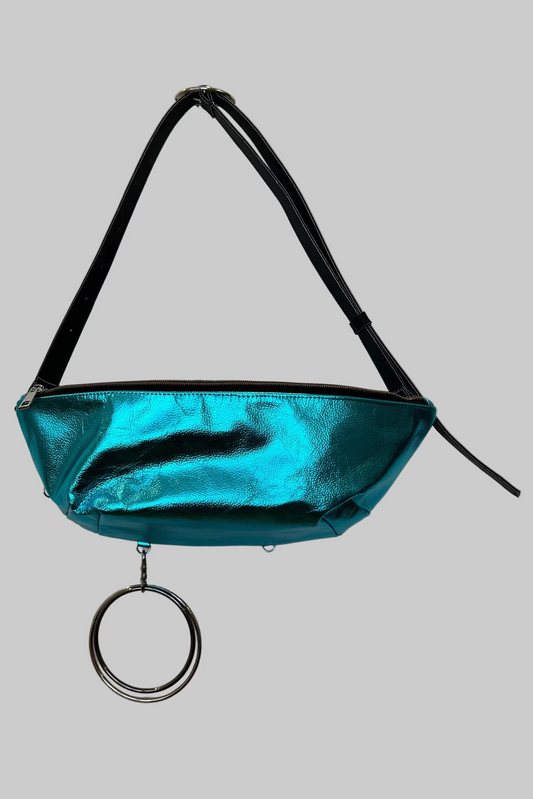 BLUE NEO leather bum bag
