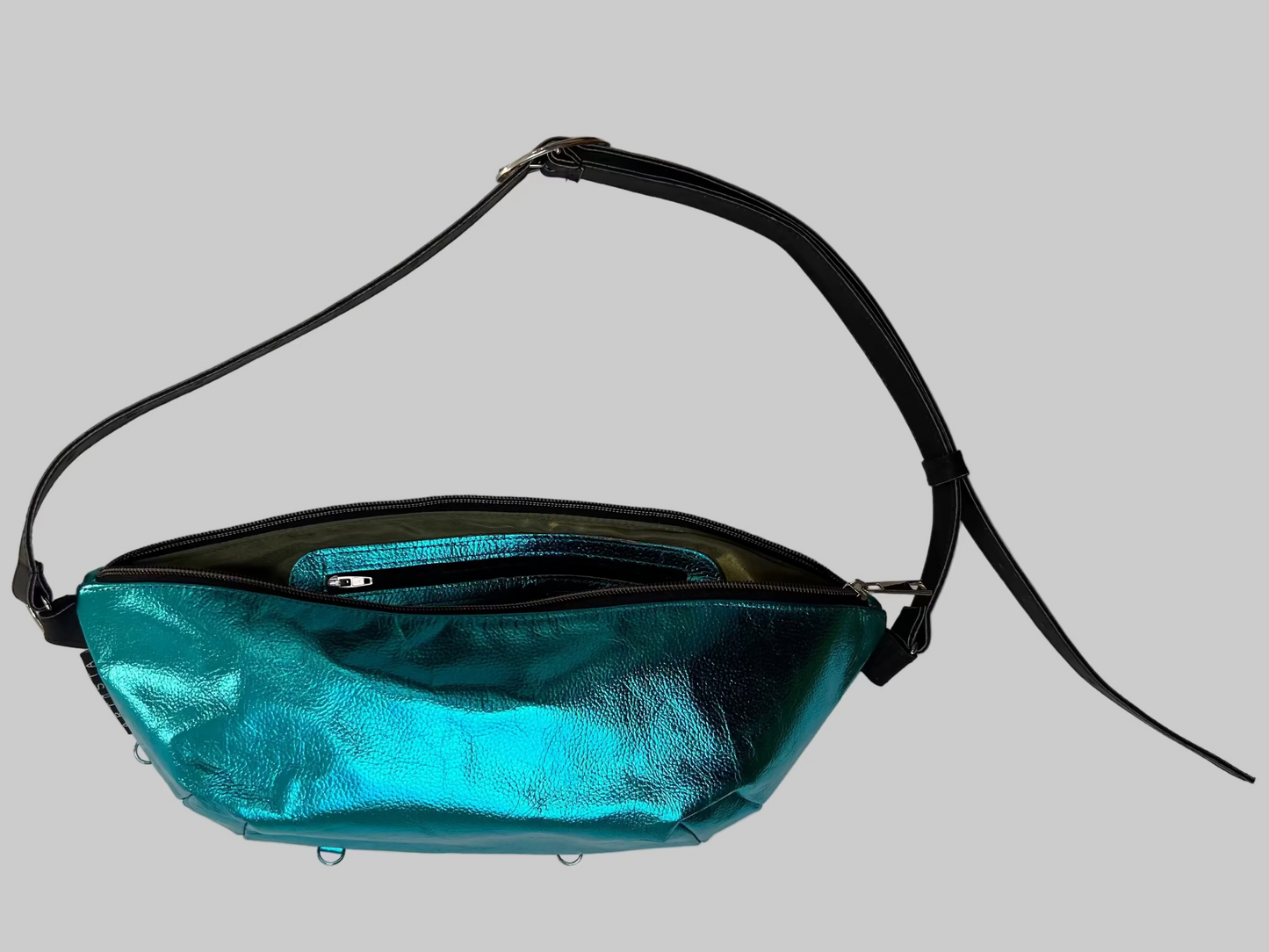 BLUE NEO leather bum bag