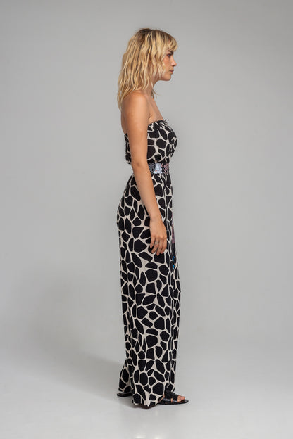 IZA printed strapless jumpsuit