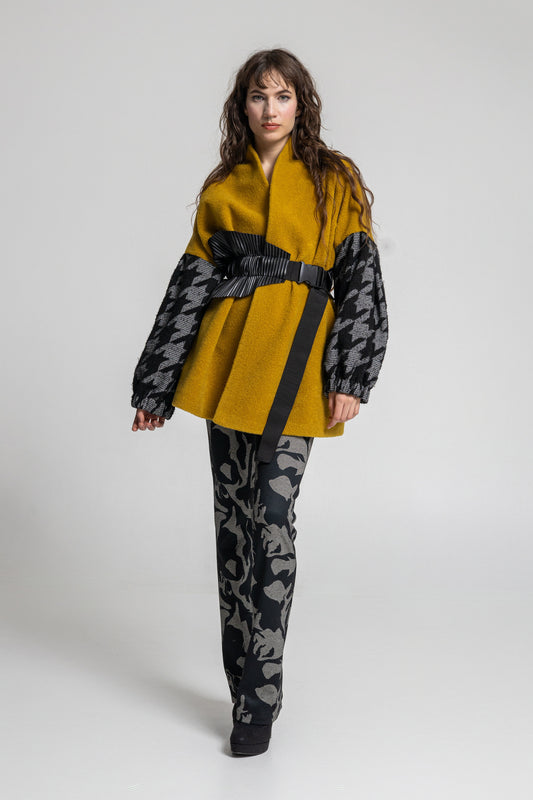 mustard yellow oversized overlapped oat