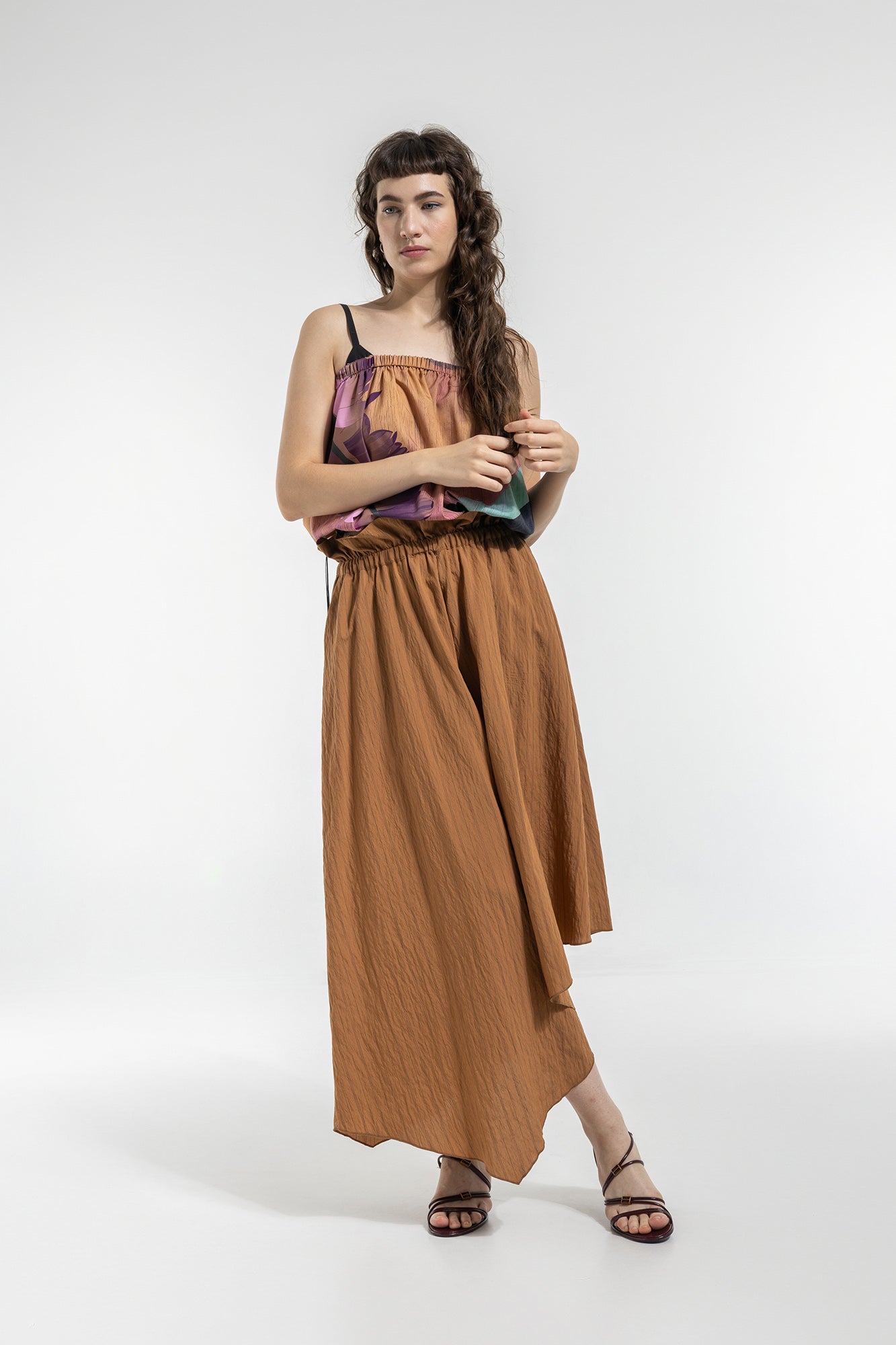 loose fitted shoulder strap top