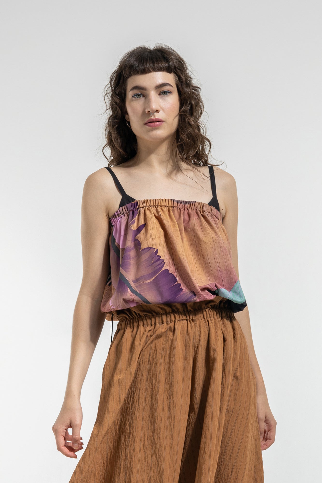 top with tailored black shoulder strap