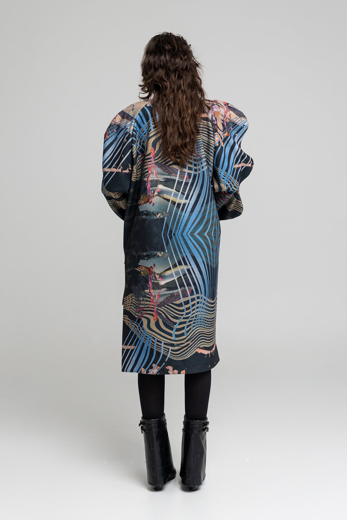 oversized midi dress asymmetric long sleeves artista budapest