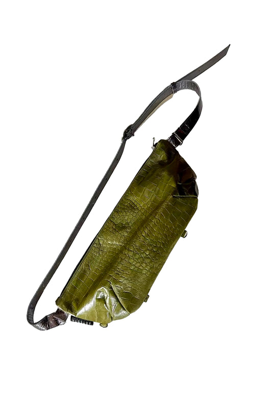 Moss Leather Ikebana Bag
