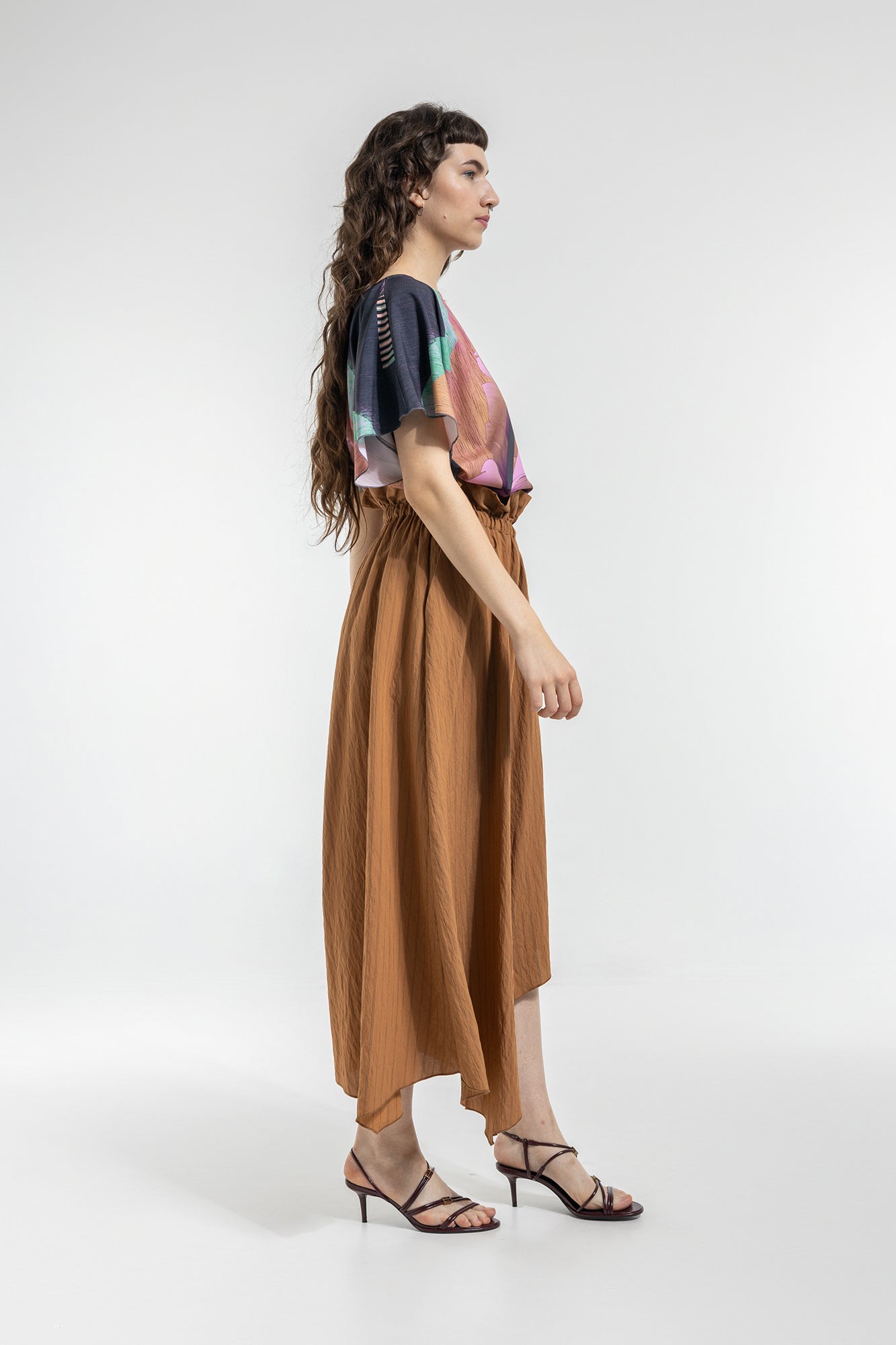 midi skirt asymmetric hemline