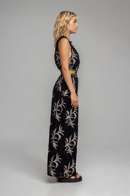 NANA printed zipped wide palazzo leg jumpsuit