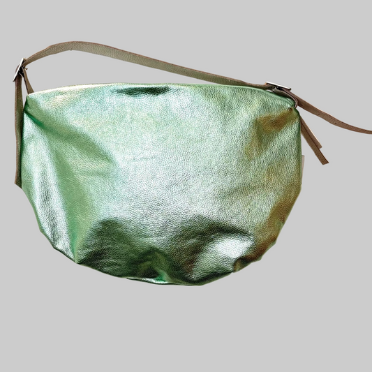 Neon Mint Leather Bubble Bag