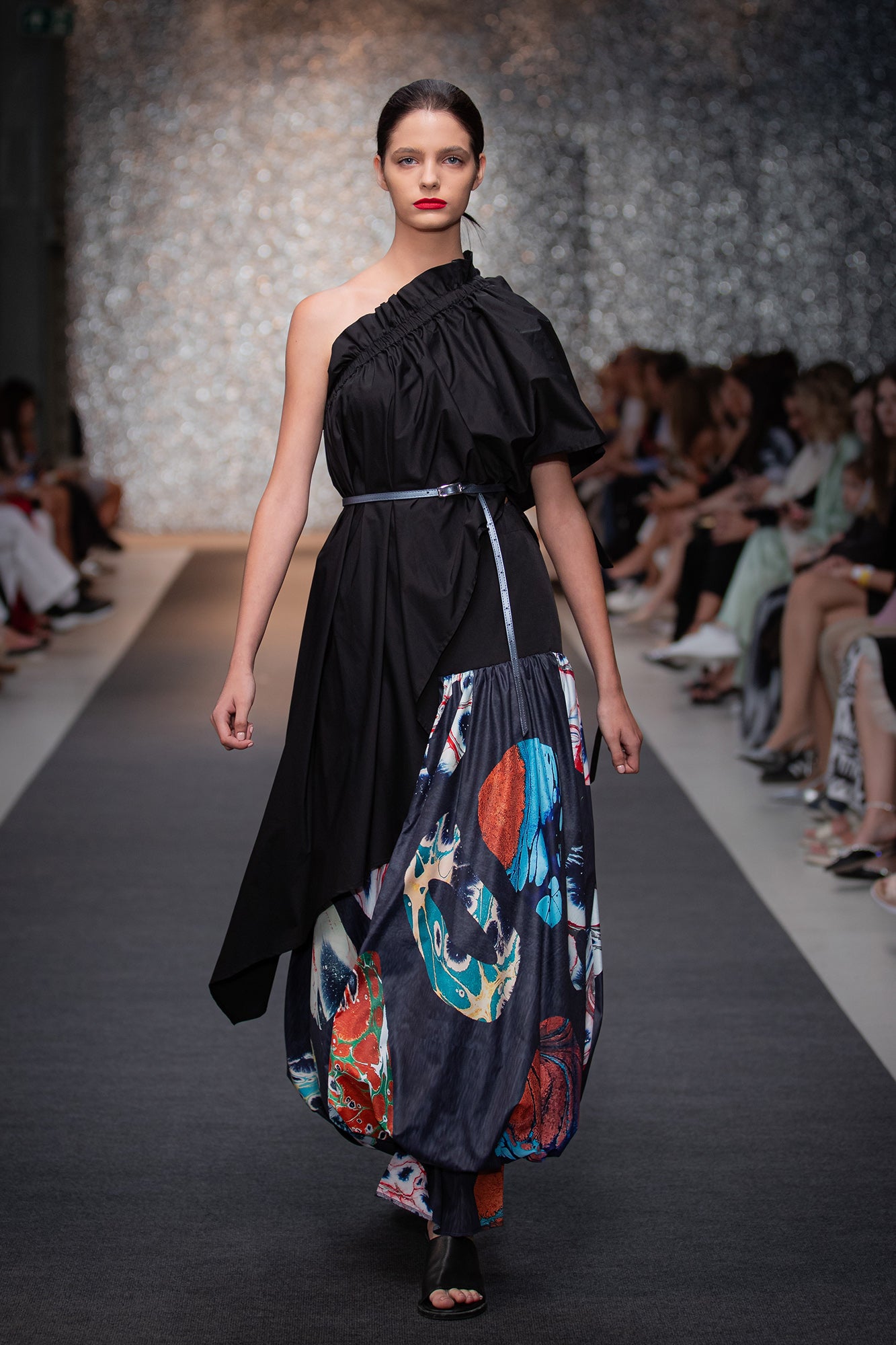Nori One Shoulder Midi Dress at bcefwss26