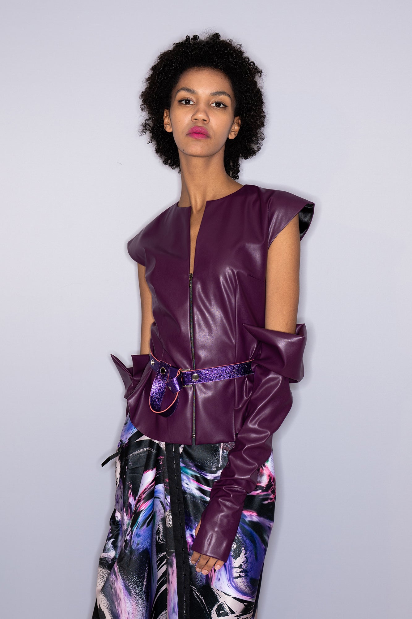 Nux Leatherette Zipped Top