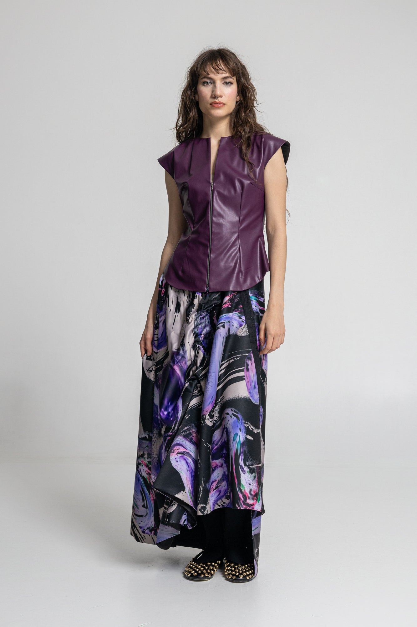 Nux Leatherette Zipped Top
