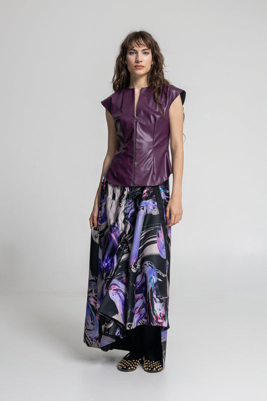 Nux Leatherette Zipped Top