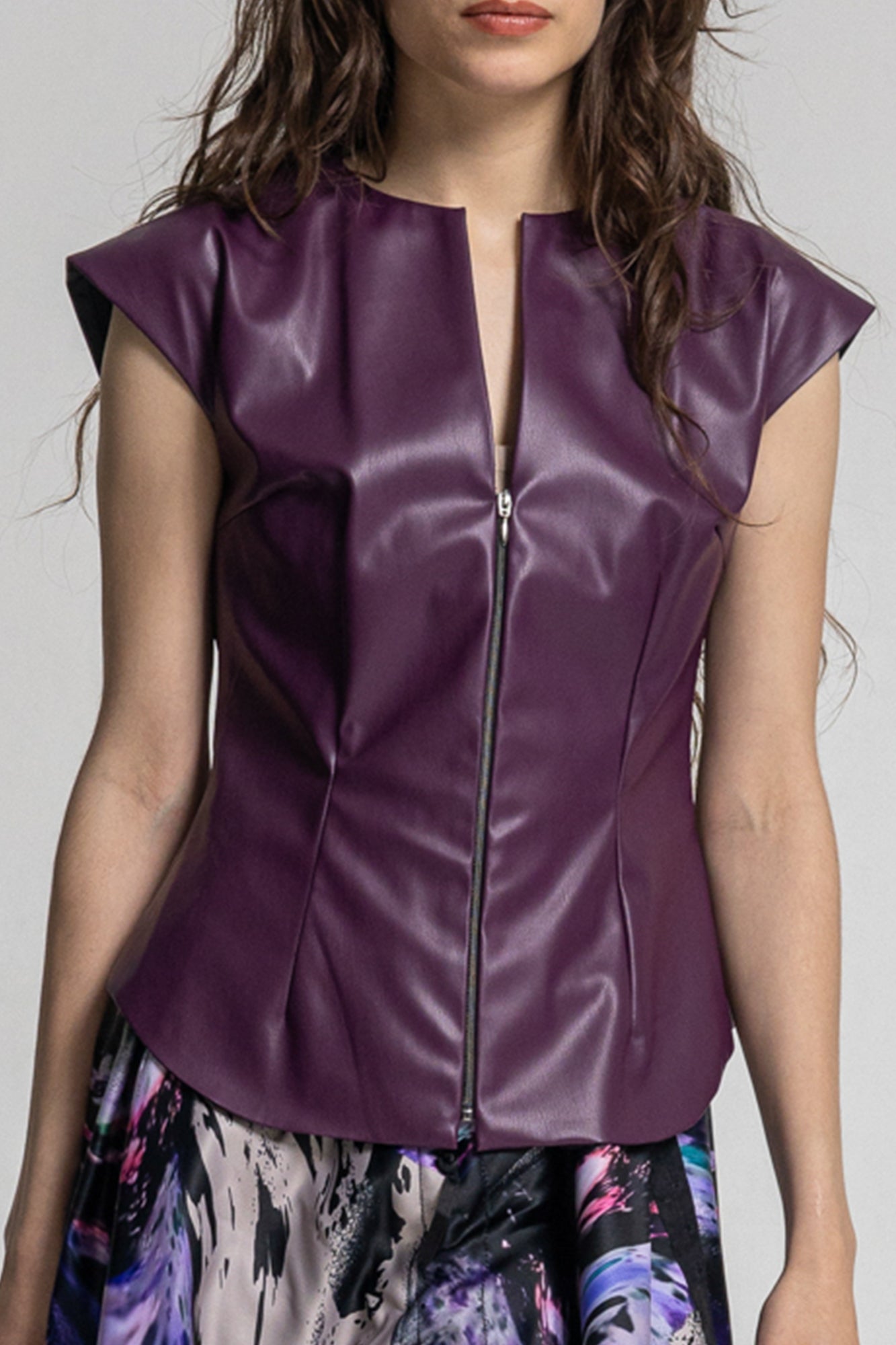 Nux Leatherette Zipped Top
