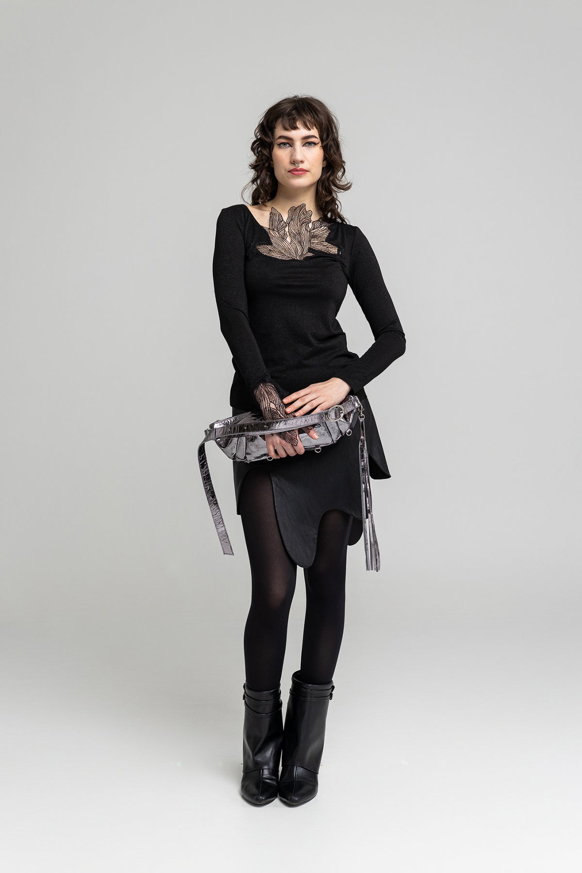 eco-leather mini skirt fully lined artista budapest